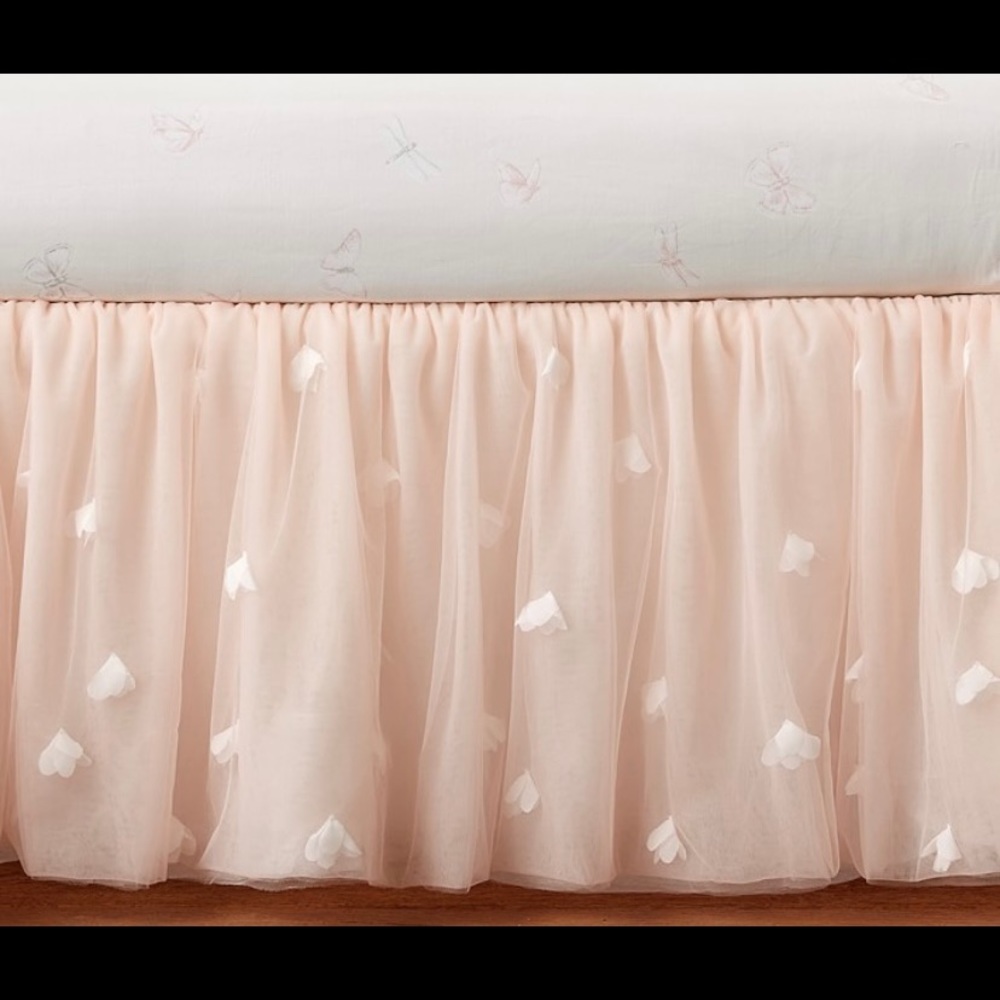 Pottery Barn Monique Lhuillier Blush Pink Ethereal Bed Skirt